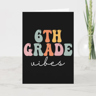6. Klasse Vibes Retro Groovy Frauen Glücklicher er Karte