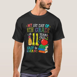6. Klasse zurück zum ersten Tag der Schule Jungs M T-Shirt