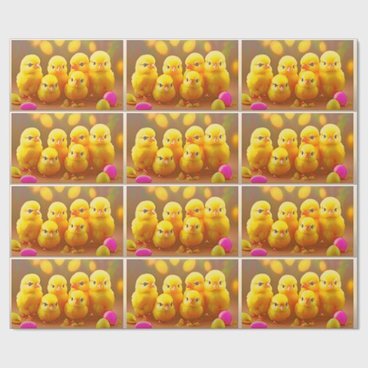6 Kleine Osterchicks-Sammlung Geschenkpapier (Flach)