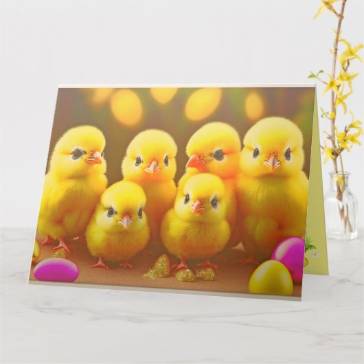 6 Kleine Osterchicks-Sammlung Karte (Gelbe Blume)