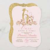 6. kleine Prinzessin zum Geburtstag Einladung (Vorne/Hinten)
