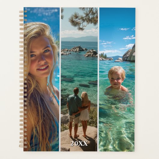 6 lange vertikale Streifen Boho Foto Planer (Vorderseite)