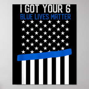 6 Law Enforcement Flagge Polizei Dünne Blaue Linie Poster