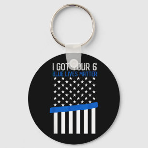 6 Law Enforcement Flagge Polizei Dünne Blaue Linie Schlüsselanhänger