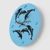 6 Leaping Porpoises Thunder_Cove Große Wanduhr (Winkel)