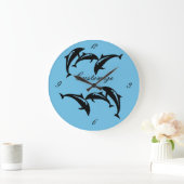 6 Leaping Porpoises Thunder_Cove Große Wanduhr (Zuhause)