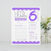 6 Learn To Draw Number 6 Teacher Home Schooling (Stehend Vorderseite)