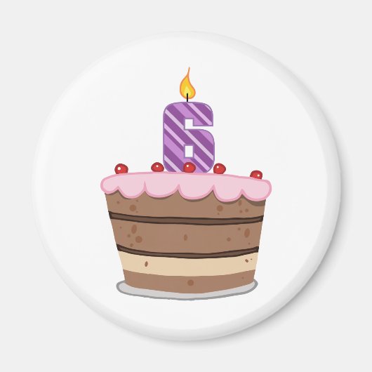 6. Lebensjahr am Geburtstag Magnet (Vorne)