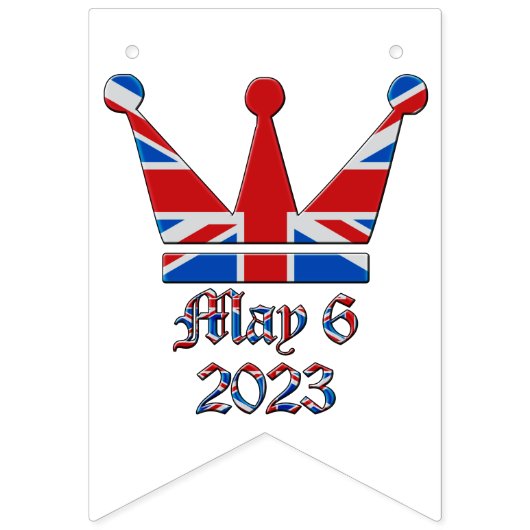 6. Mai 2023 Kronkönig Charles Coronation Wimpelkette (Zweite Fahne)