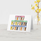 6. März Geburtstag, Cartoon-Katzen Karte (Gelbe Blume)