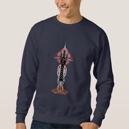 6. Maß-Rocket-Schiffs-Erwachsen-Sweatshirt Sweatshirt (Vorderseite)