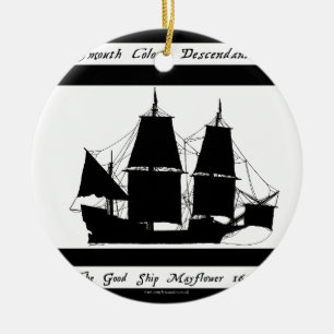 6 mayflower Nachkommen Keramik Ornament
