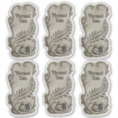 6 Meerjungfrau Tränen Flaschen Etiketten (Vorderseite)