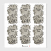 6 Meerjungfrau Tränen Flaschen Etiketten (Blatt)