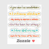 6 Mindset Quotes | Motivational & Inspirational Aufkleber (Blatt)