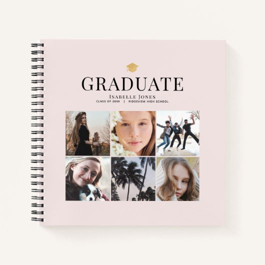 6 Minimalistischer rosafarbener Abschluss in FotoC Notizblock (Vorderseite)