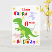 6 Monat Dinosaur Geburtstag Karte (Gelbe Blume)