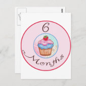 6 Monate Cupcake Meilenstein Postkarte (Vorne/Hinten)