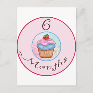 6 Monate Cupcake Meilenstein Postkarte