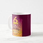 6 Monate CUSTOM Erholung Jubiläum Fett Zahlen Kaffeetasse (Vorderseite Links)
