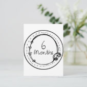 6 Monate Doodle-Meilenstein Postkarte (Stehend Vorderseite)