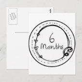 6 Monate Doodle-Meilenstein Postkarte (Vorne/Hinten)