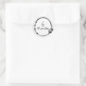 6 Monate Doodle-Meilenstein Runder Aufkleber (Tasche)