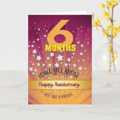 6 Monate Erholung Jahrestag Fett Zahl Karte (Gelbe Blume)