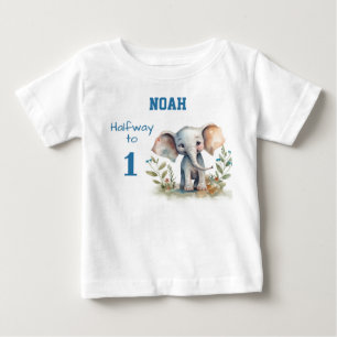 6 Monate Geburtstag Elefant Baby T-shirt