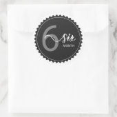 6 Monate Klassischer Rundaufkleber Runder Aufkleber (Tasche)