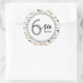 6 Monate Meilenstein Baby Giraffen und Balloons Runder Aufkleber (Tasche)