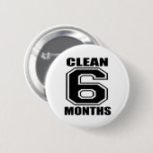 6 Monate säubern Schwarzes Button (Vorne & Hinten)