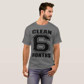 6 Monate säubern Schwarzes T-Shirt (Vorne ganz)