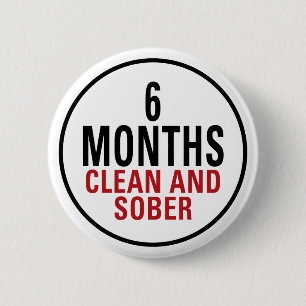 6 Monate säubern und ernüchtern Button