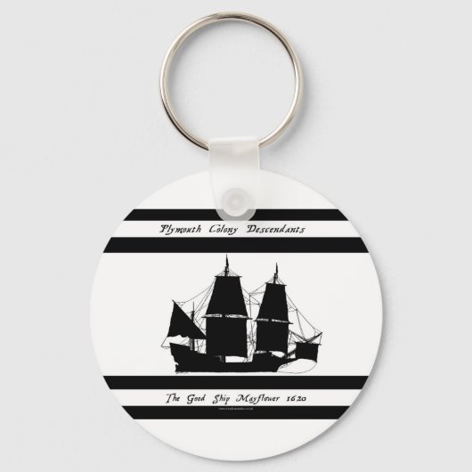 6 Nachkommen von Mayflower Schlüsselanhänger (Vorderseite)