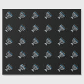 6. Nacht des Hanukkah Glitzer Wrapping Paper Geschenkpapier (Flach)