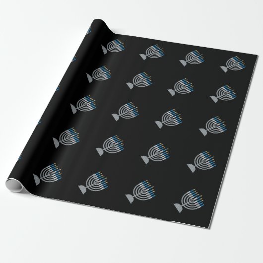 6. Nacht des Hanukkah Glitzer Wrapping Paper Geschenkpapier (Ungerollt)