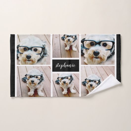 6 Name der Fotocollage Minimalistisch - Farbe bear Handtuch (Handtuch)