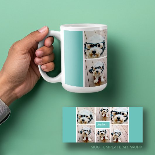 6 Name der Fotocollage Minimalistisch - Farbe bear Kaffeetasse