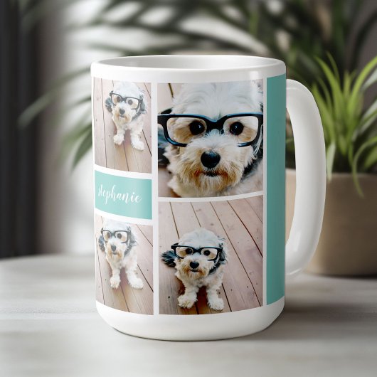 6 Name der Fotocollage Minimalistisch - Farbe bear Kaffeetasse