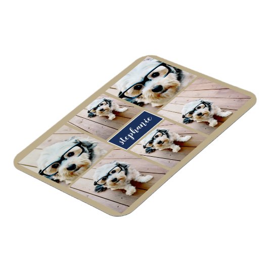 6 Name der Fotocollage Minimalistisch - Farbe bear Magnet (Linke Seite)