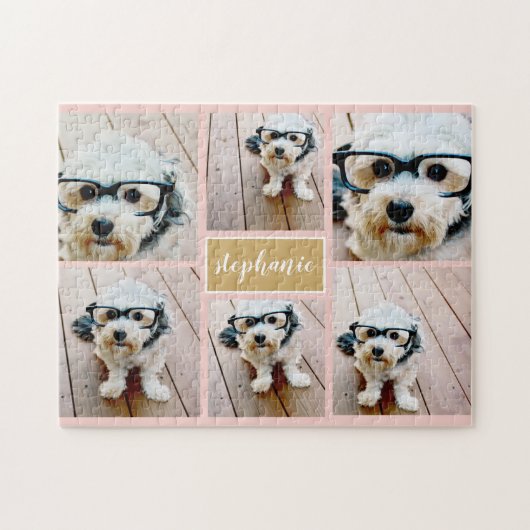 6 Name der Fotocollage Minimalistisch - Farbe bear Puzzle (Horizontal)