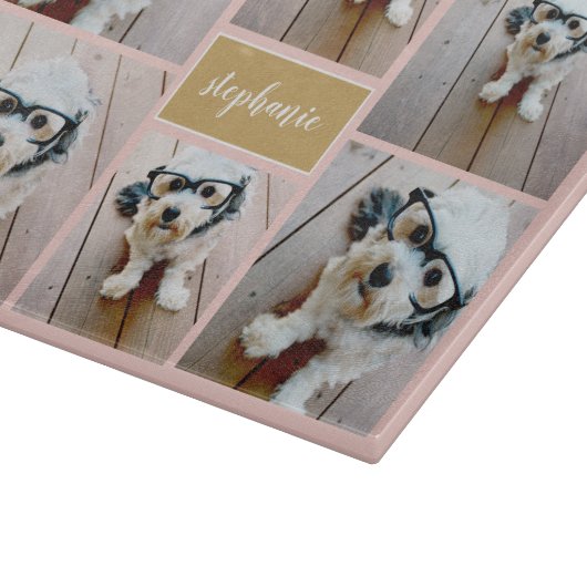 6 Name der Fotocollage Minimalistisch - Farbe bear Schneidebrett (Ecke)