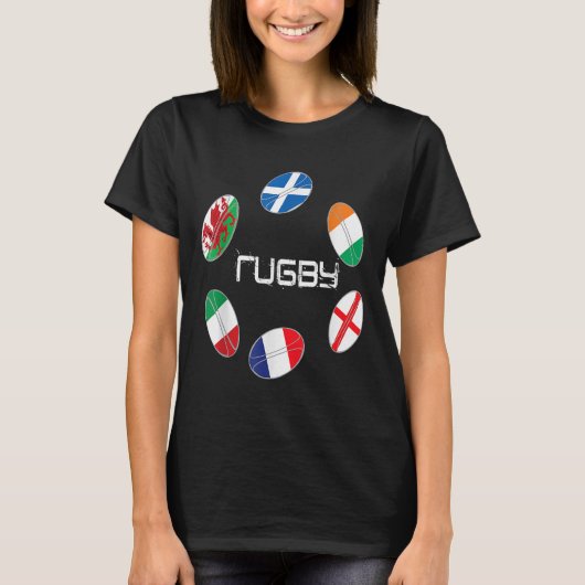 6 Nationen Rugby-T-Shirt-T - Shirt (Vorderseite)