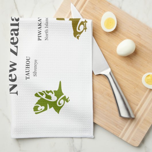 6 neuseeländische Vögel Handtuch (Viertel Falte)