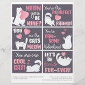 6 Niedliche Katzen Kinder Valentinstag Karte (Vorderseite)