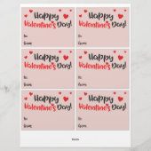 6 Niedliche Sloth Kids-Klassenzimmer Valentine-Tag Briefbogen (Rückseite)