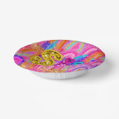 6. Niedlicher Regenbogen-Gold-Glitzer Pappteller (Gewinkelt)