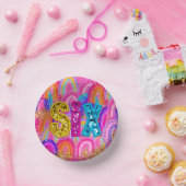 6. Niedlicher Regenbogen-Gold-Glitzer Pappteller (Party)
