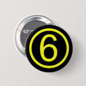 6 - Nummer sechs Button (Vorne & Hinten)